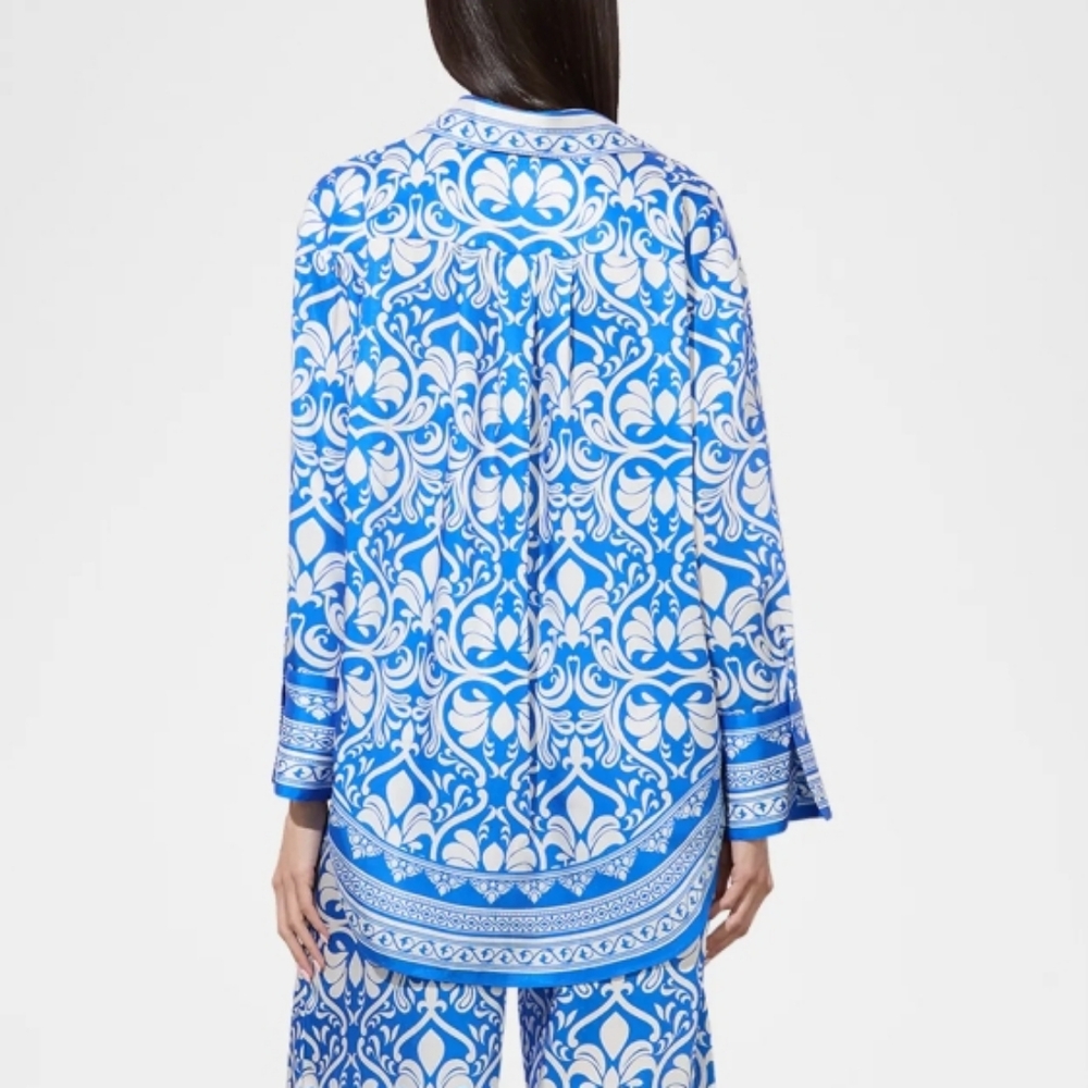 Alice + Olivia Oversize Button Front Mixed Print Kiva Shirt - Picture 3 of 9